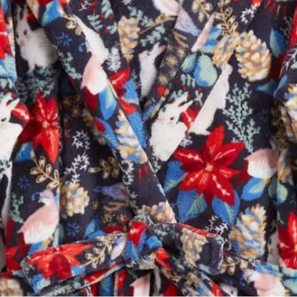 Vera Bradley Floral Bunny Belted Robe